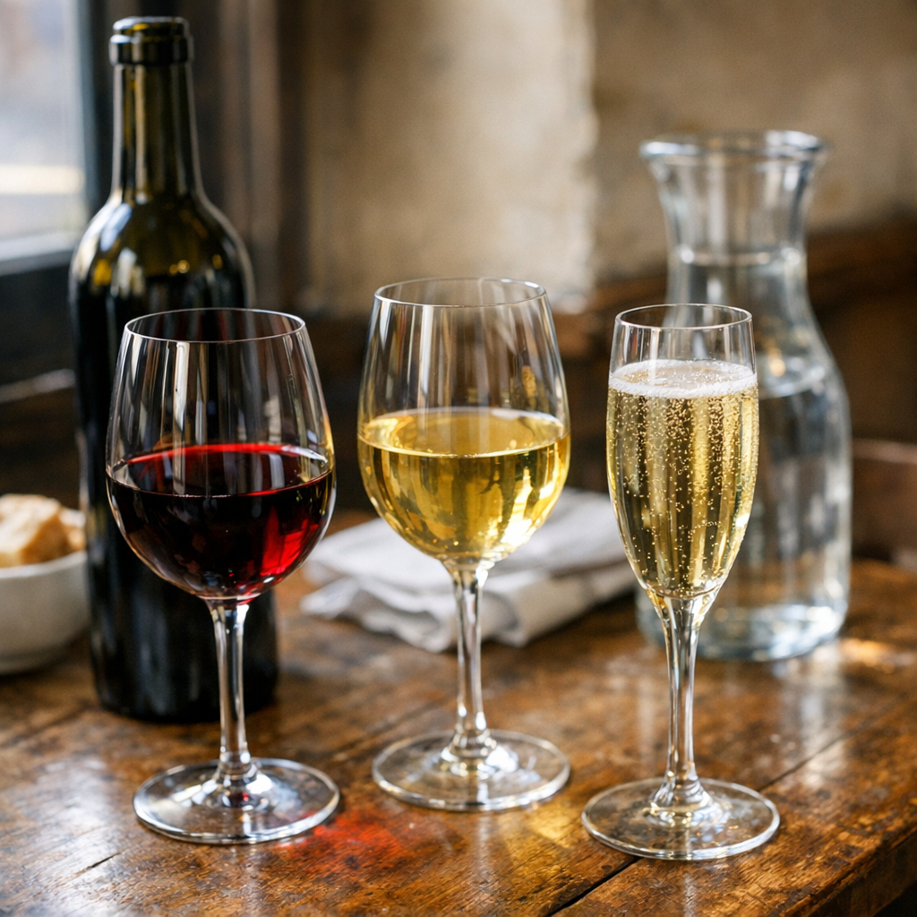 Le repère pour 1 Verre de vin en cl : 12 à 15 cl