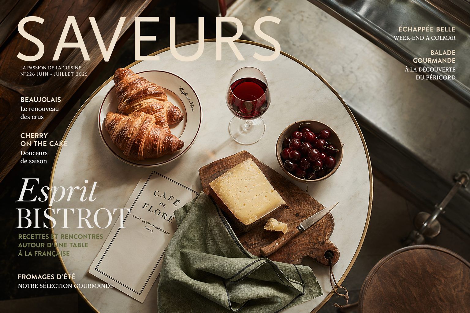 Table parisienne sur marbre — À Deux Pas