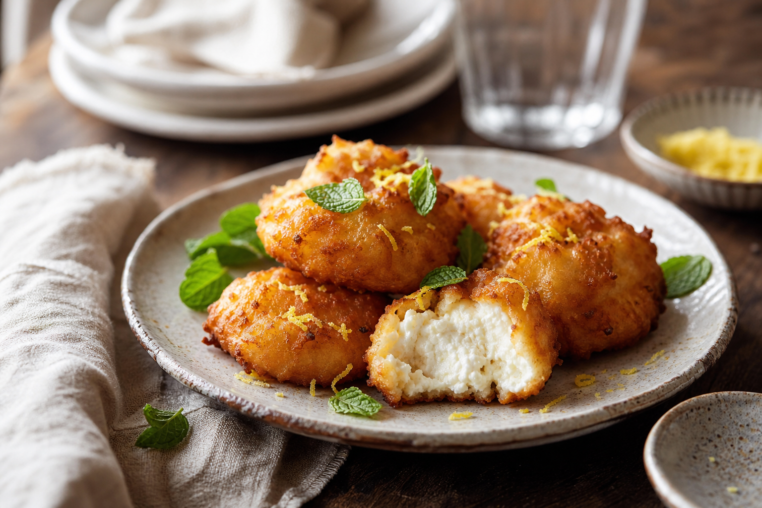 Les beignets au brocciu révèlent leur cœur fondant en friture