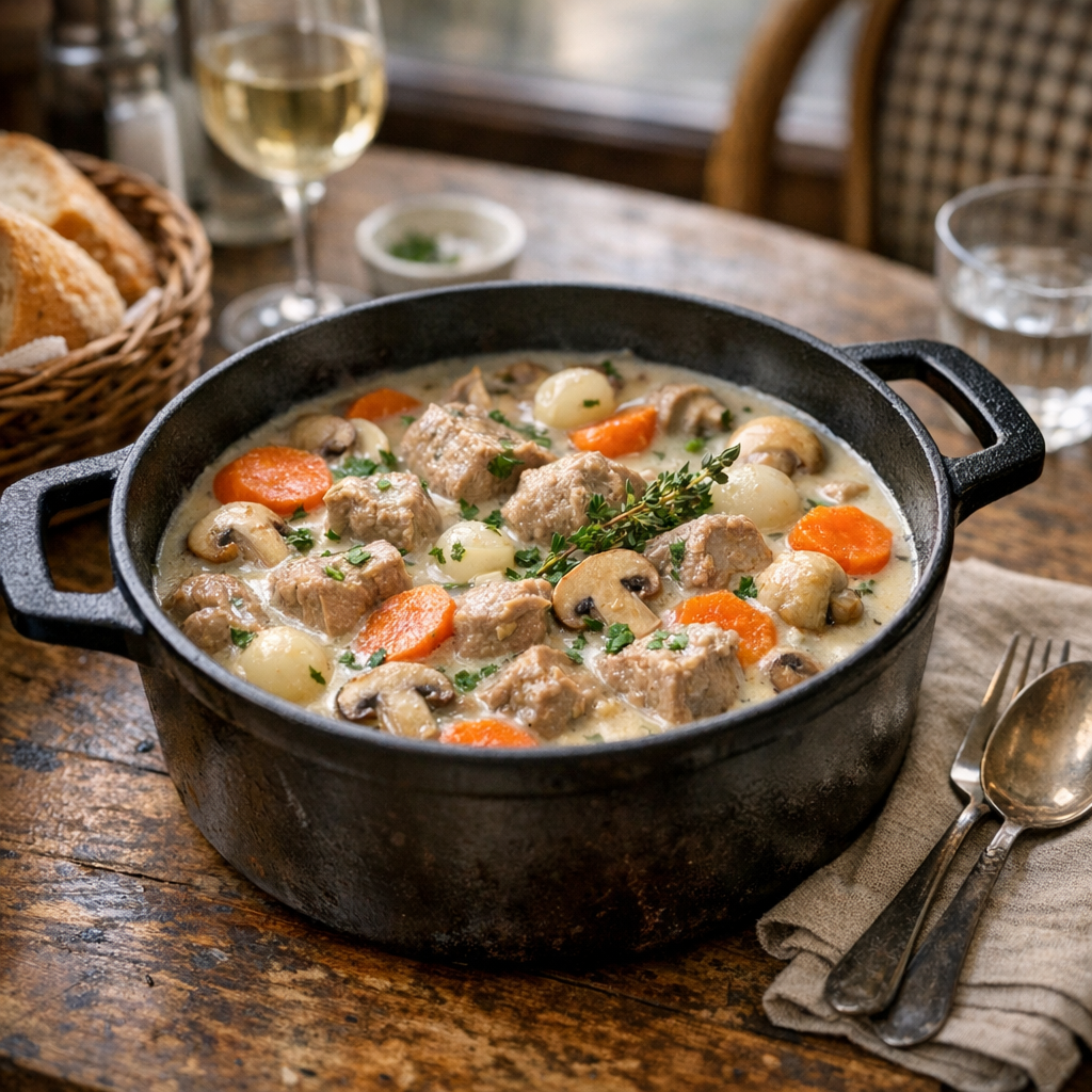 La Blanquette de veau : recette à l’ancienne, sauce blanche
