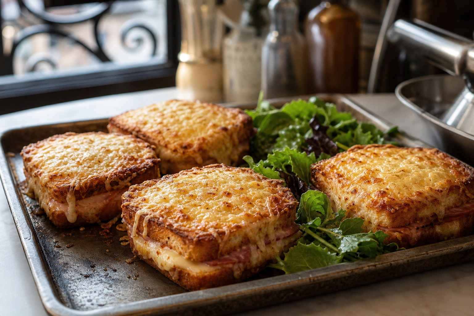 Quelle cuisson au four donne des croque-monsieur fondants et dorés ?