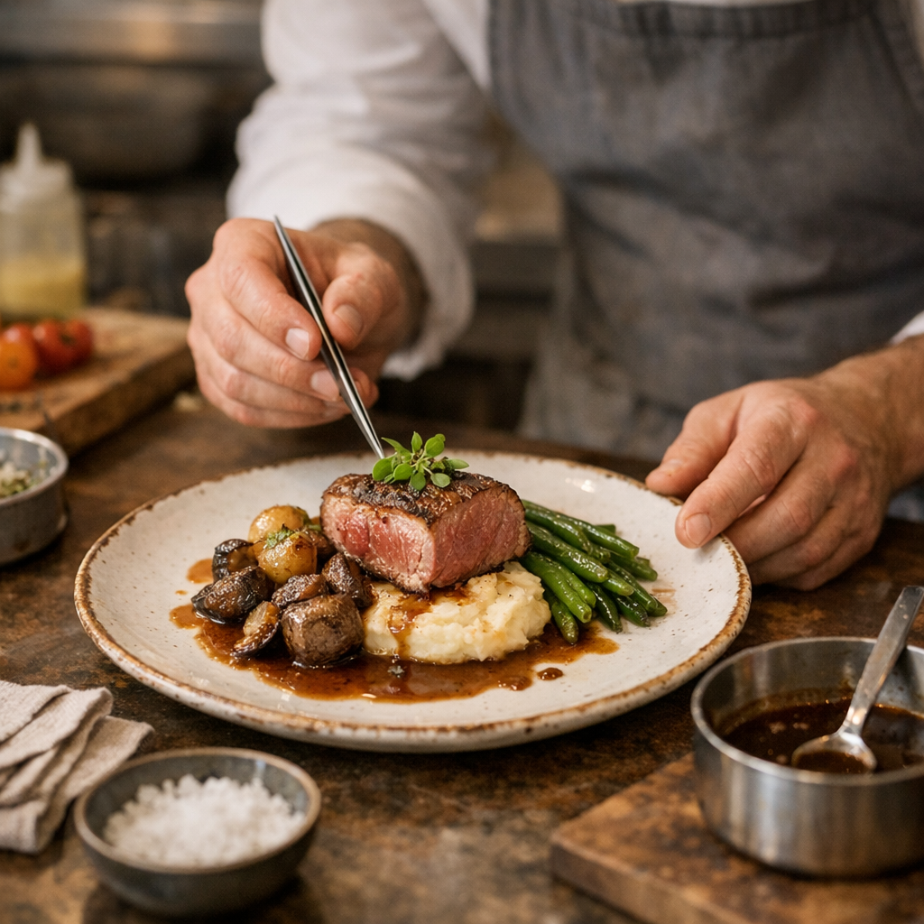 Dressage en cuisine : cas concret d’une assiette de bistrot