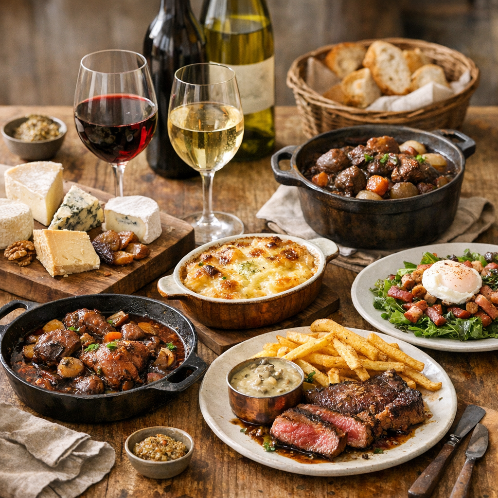 Accords de saison et réflexes bistrot : sauces, fromages, plats généreux