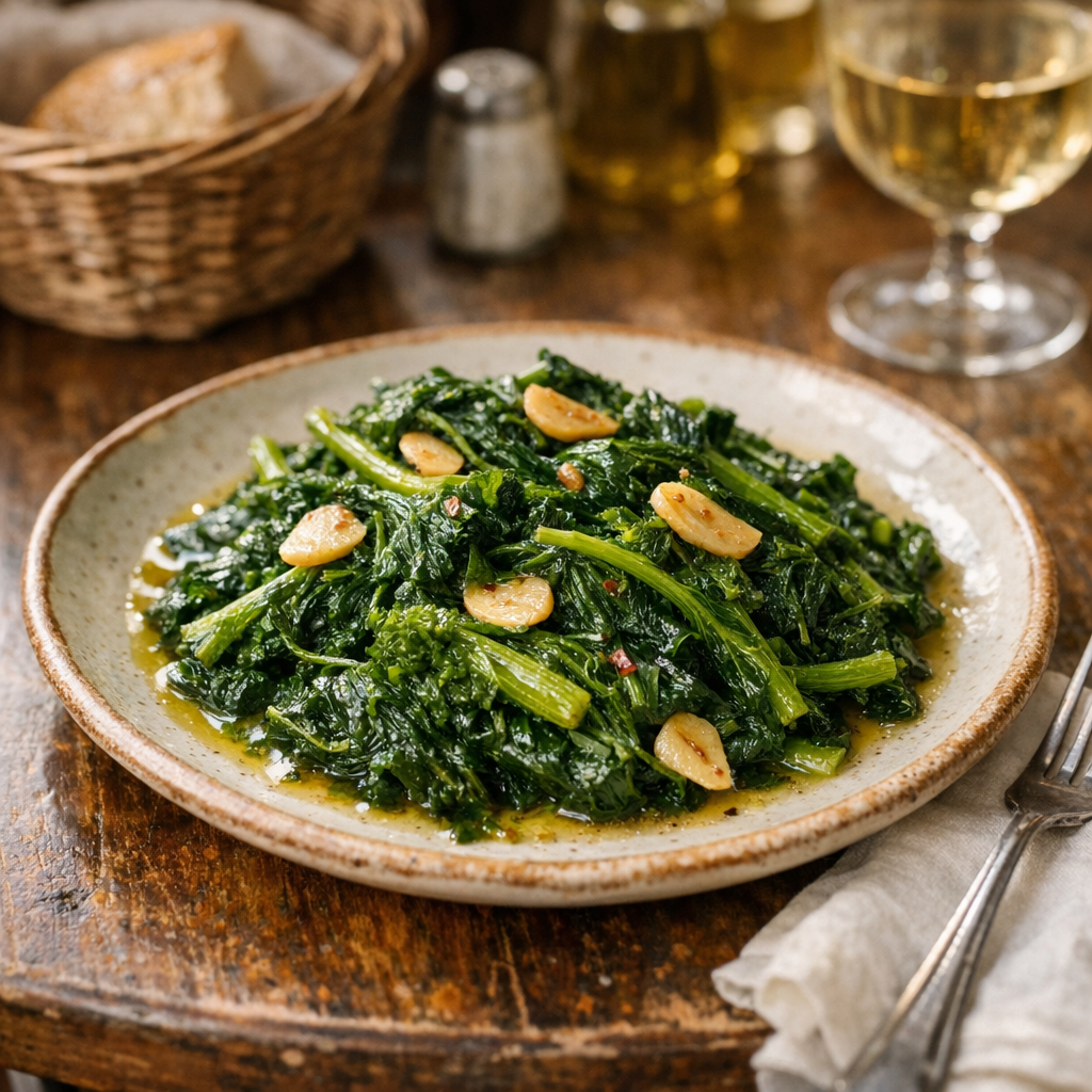 Cette Recette de Grelos portugais se cuisine à l’ail