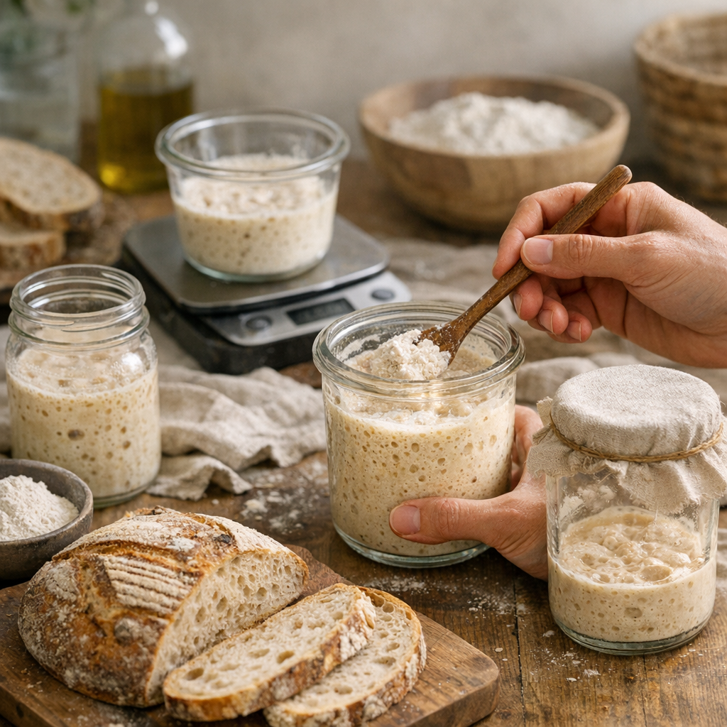Rafraîchir, conserver et utiliser le levain liquide dans le pain