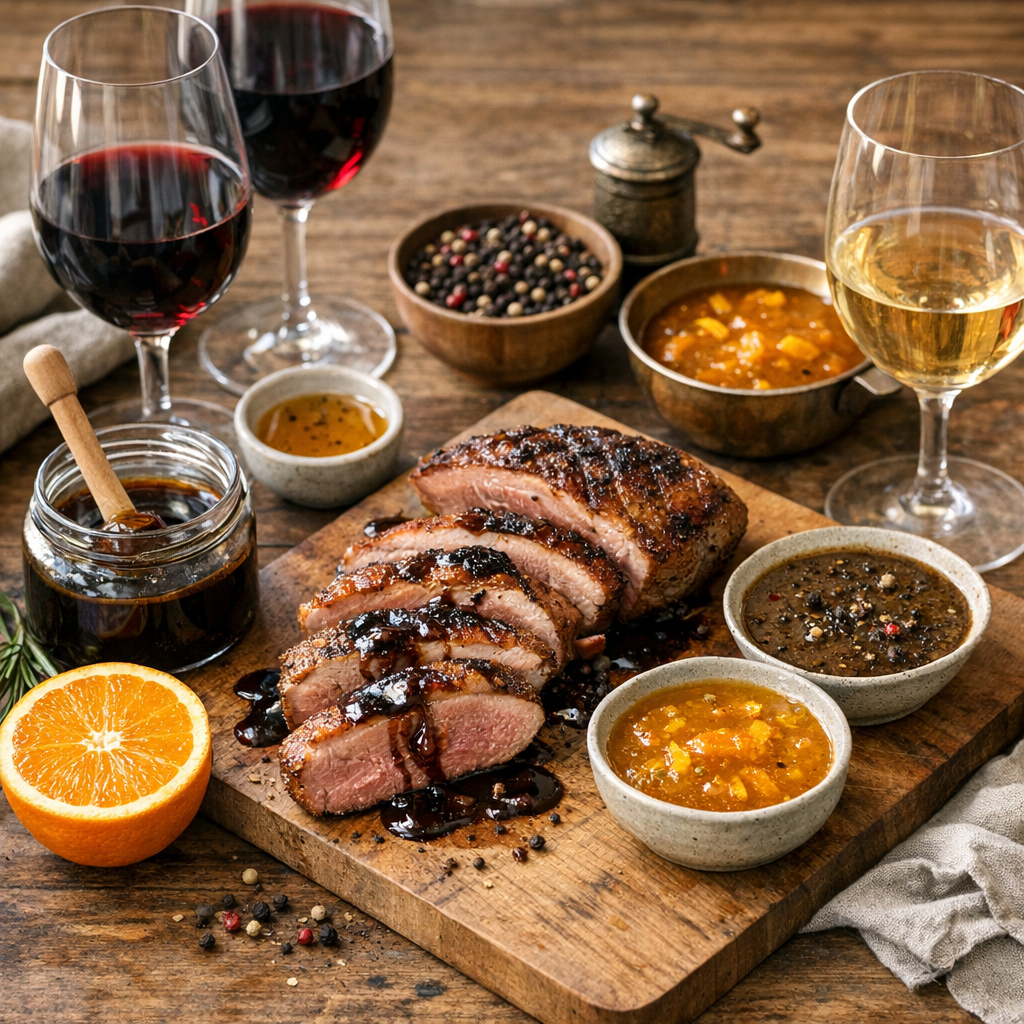 Sauces et accords vins : miel-balsamique, orange, poivre, que servir avec ?