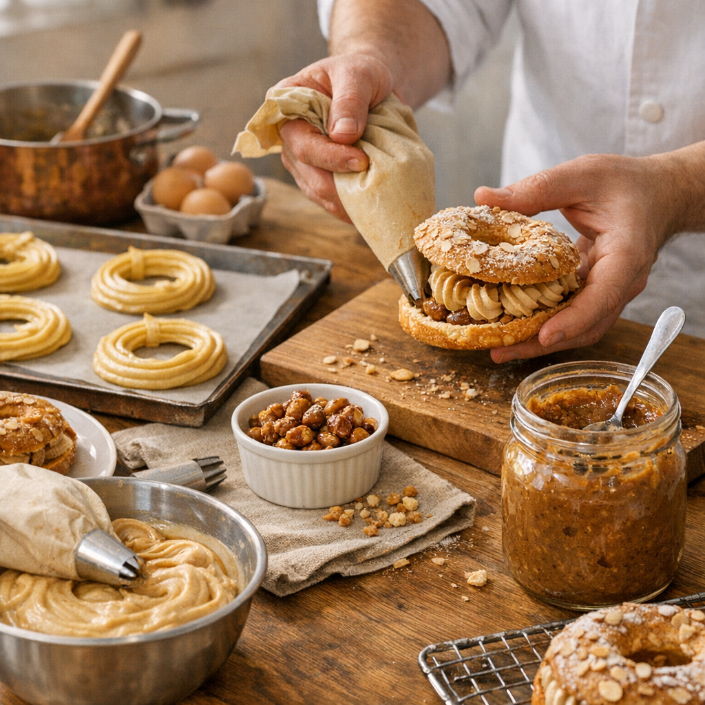 Préparation : réussir pâte à choux, praliné et montage sans se perdre
