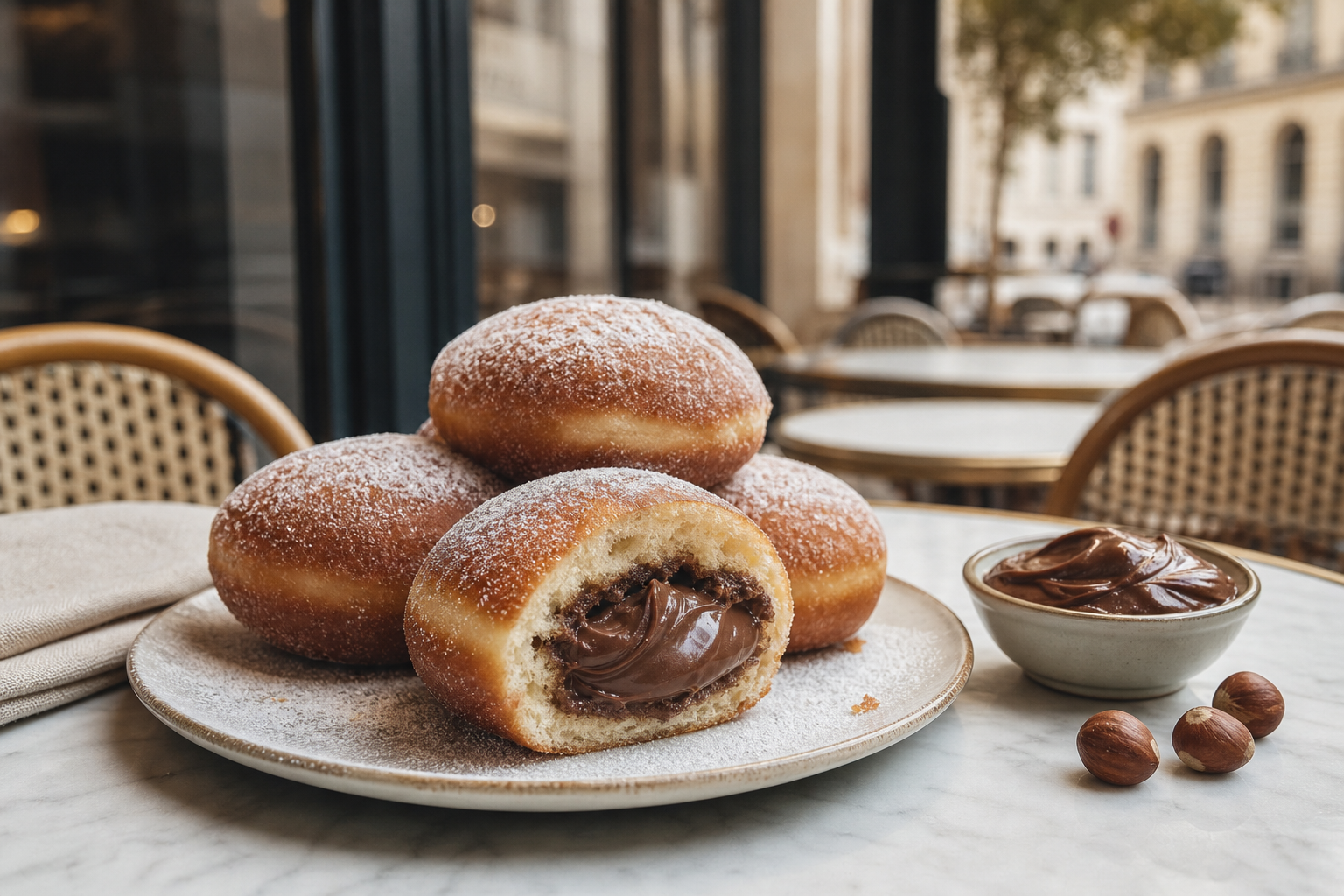 Cette recette de Beignets au Nutella donne une pâte moelleuse