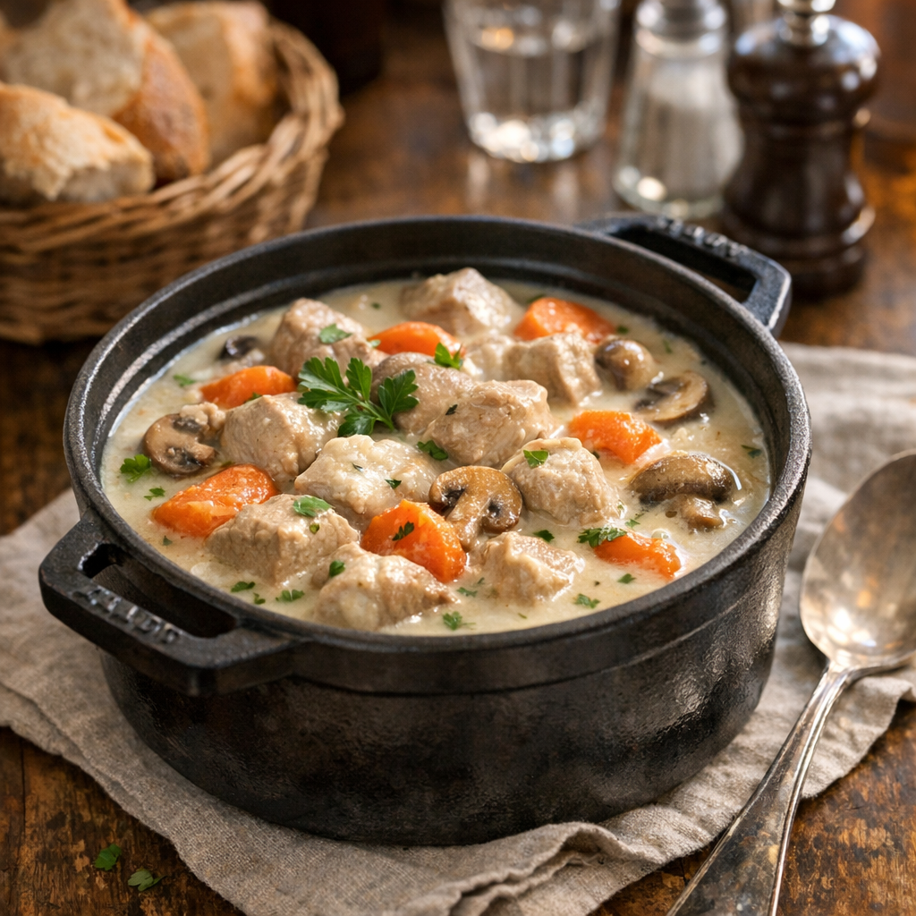 Voici la recette de la Blanquette de veau fondante à l’ancienne