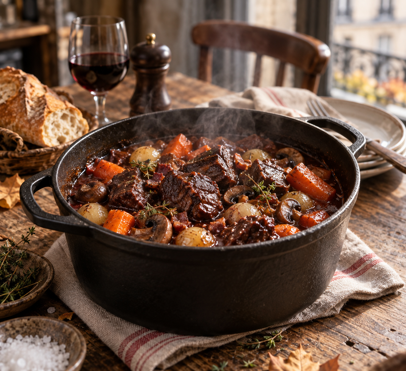 La recette du bœuf bourguignon réussit avec un mijotage patient
