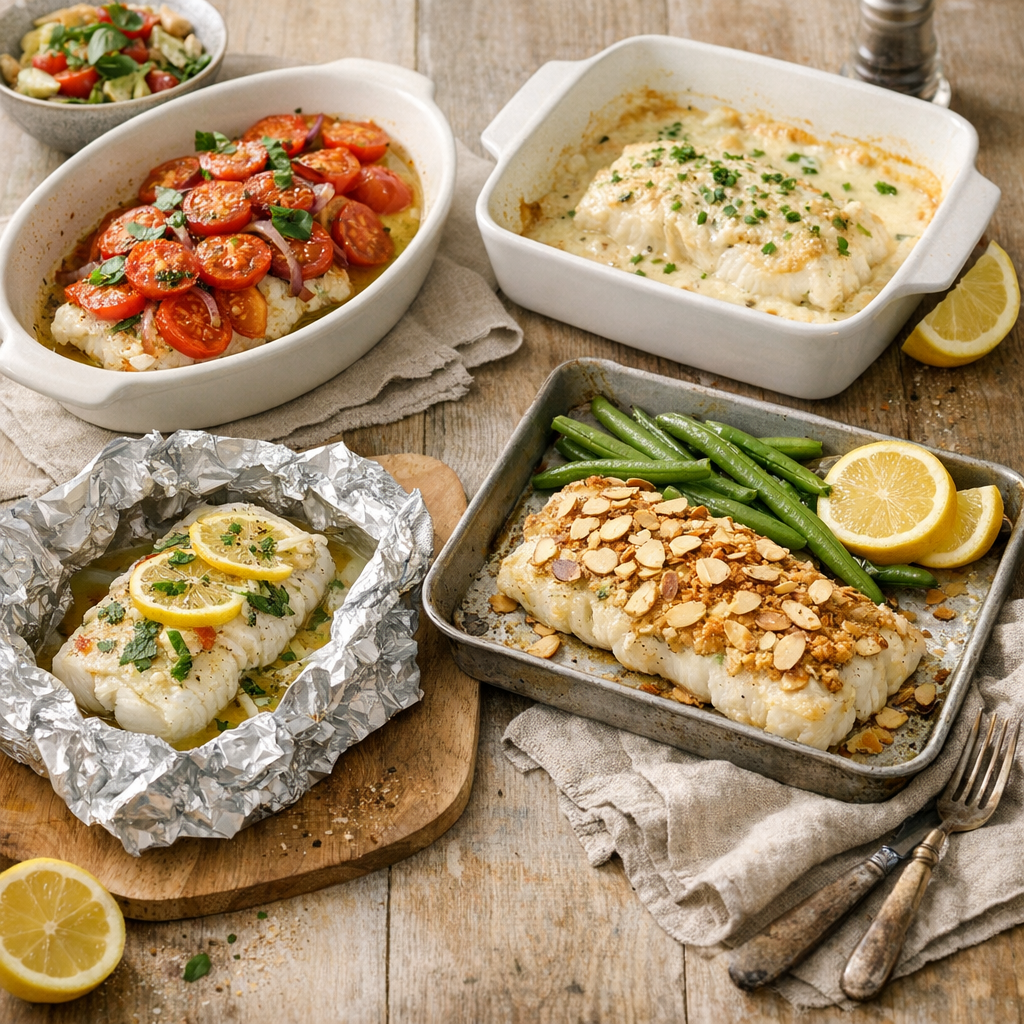 Variantes faciles : tomate, crème, papillote ou croûte d’amandes