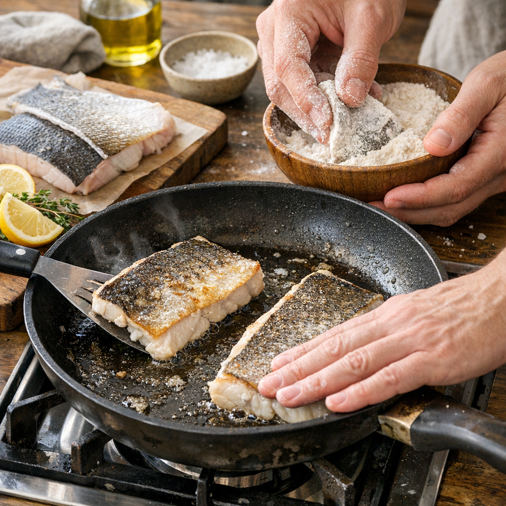 Poisson qui colle, farine, peau : les gestes qui sauvent la cuisson