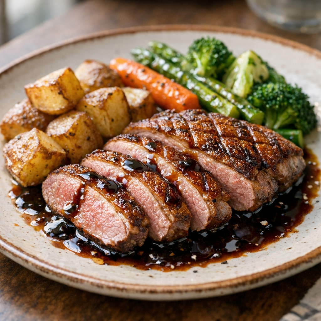 Un Magret de Canard au four avec sauce se réussit en deux temps