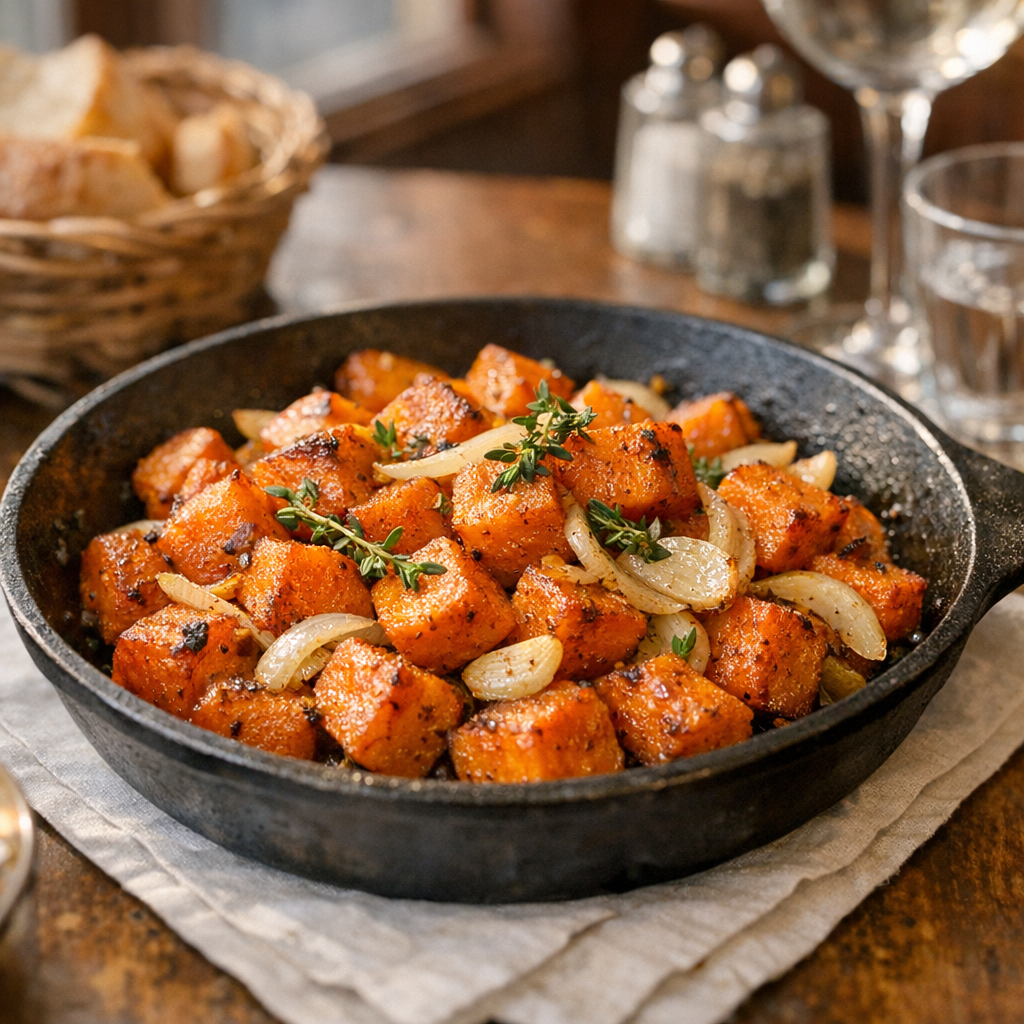 La Recette de Patate douce sautée : fondante et dorée à la poêle