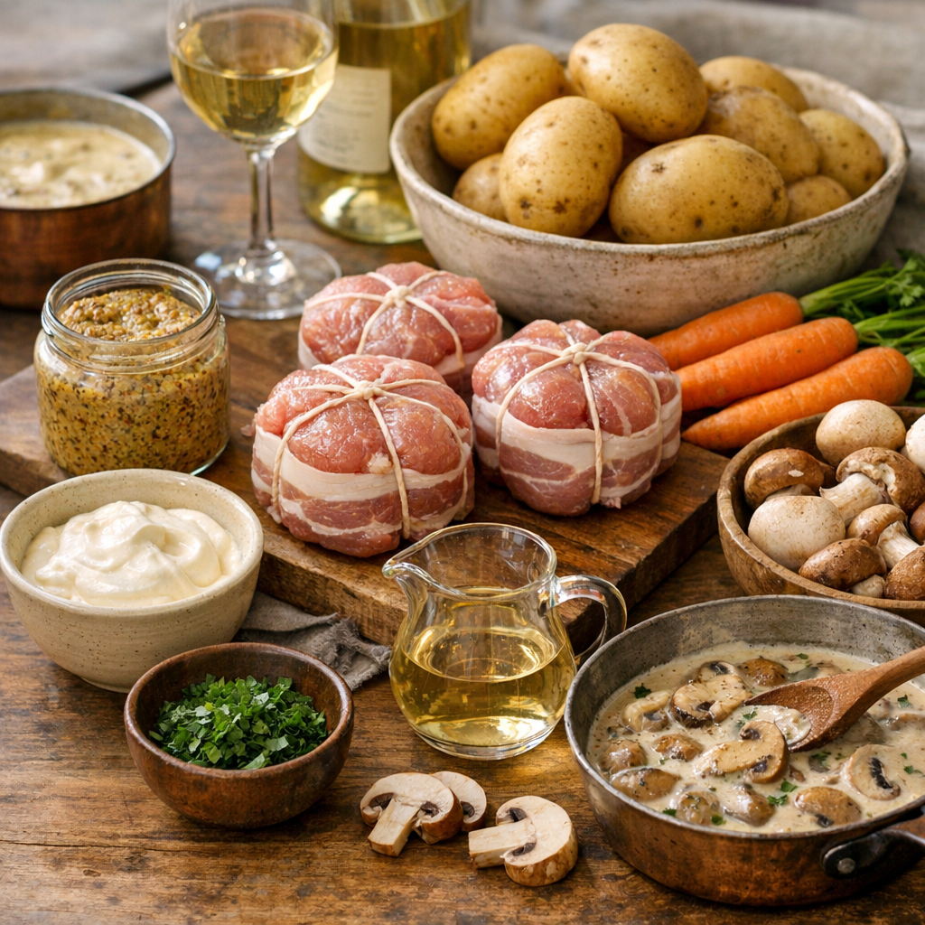 Variantes bistrot : moutarde, crème, vin blanc, carottes ou champignons