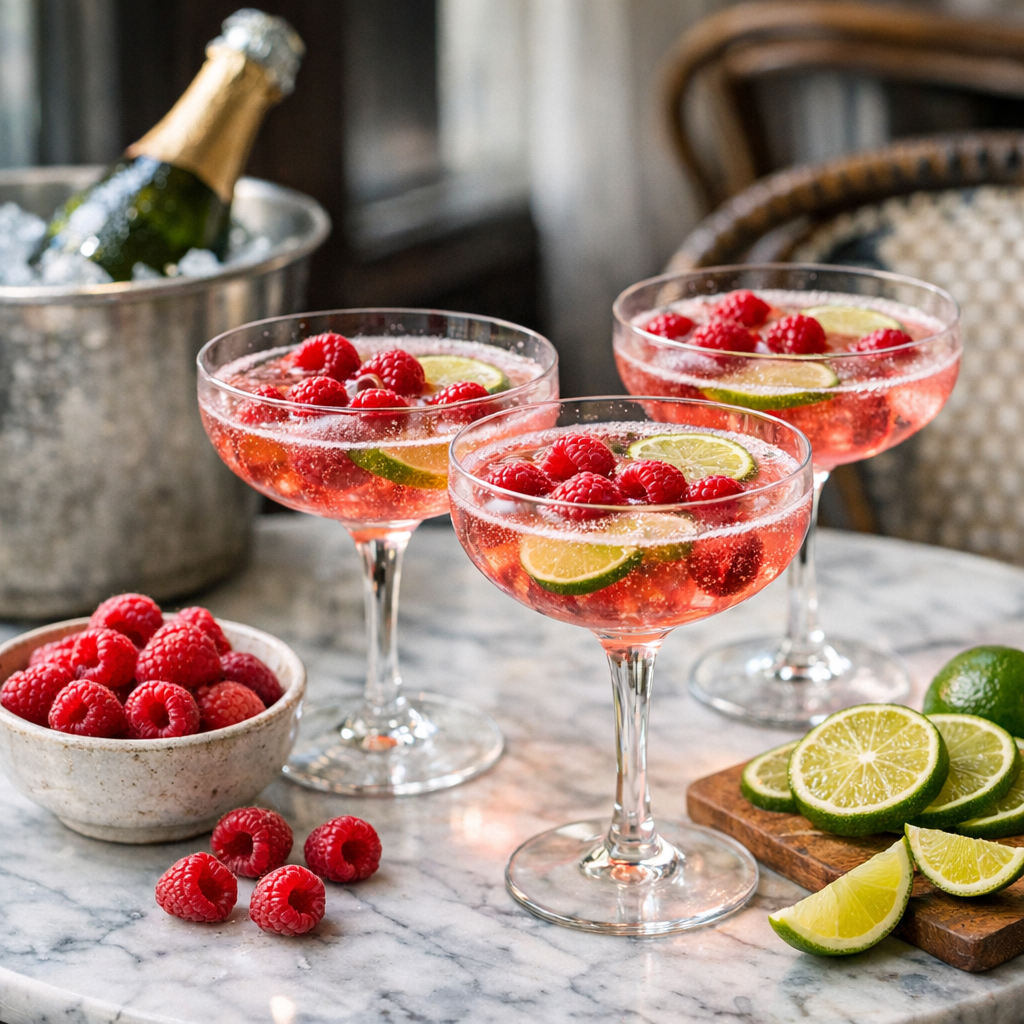 La Soupe de champagne à la framboise se prépare en 10 minutes