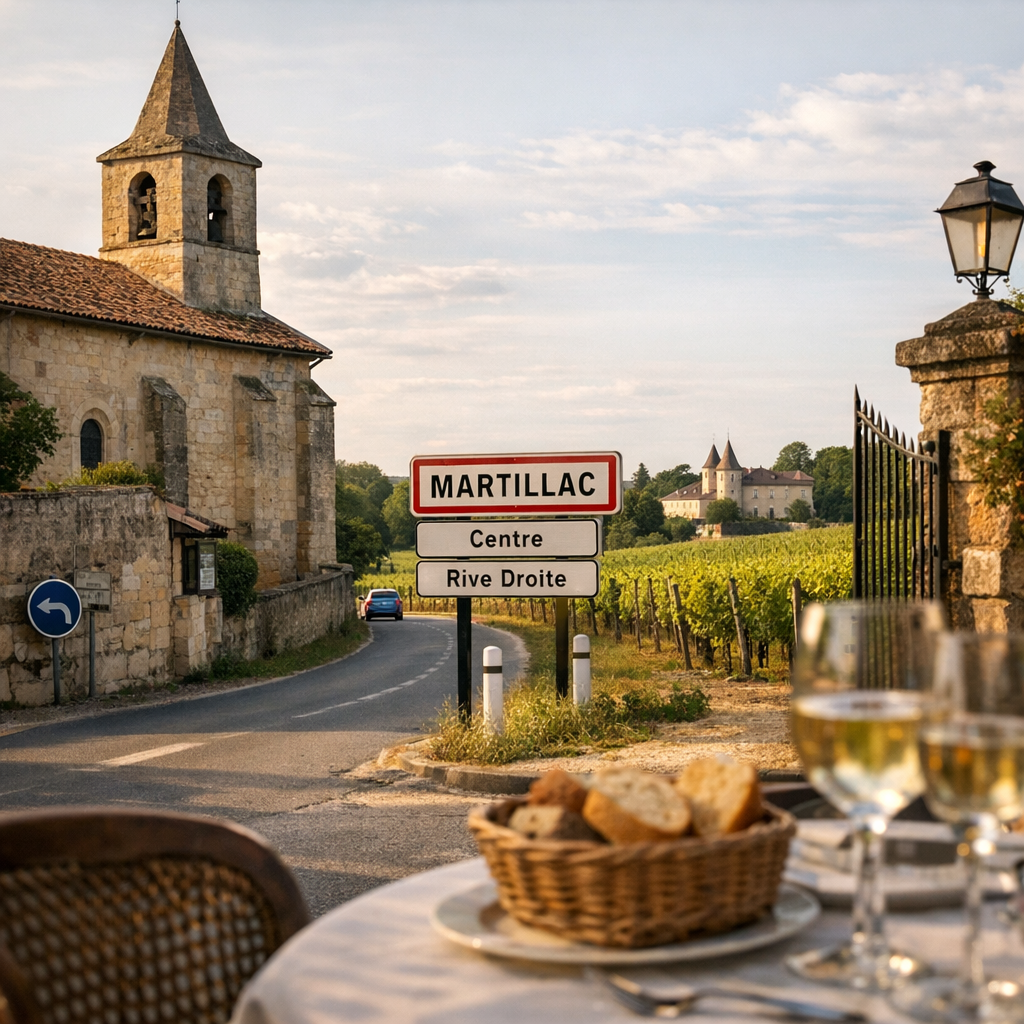 Centre, rive droite, Martillac : repères locaux et accès