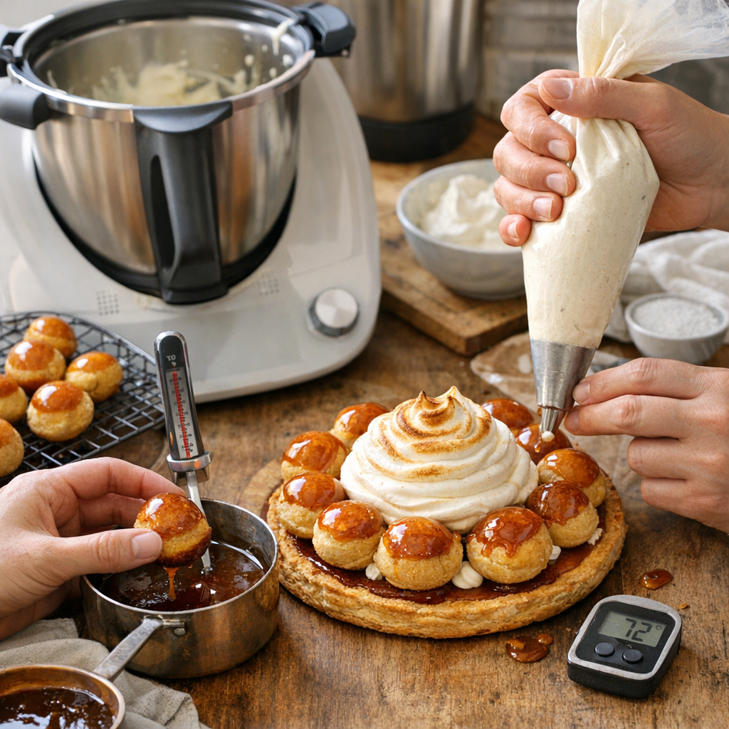 Crème chiboust, caramel et montage : températures et gestes qui changent tout