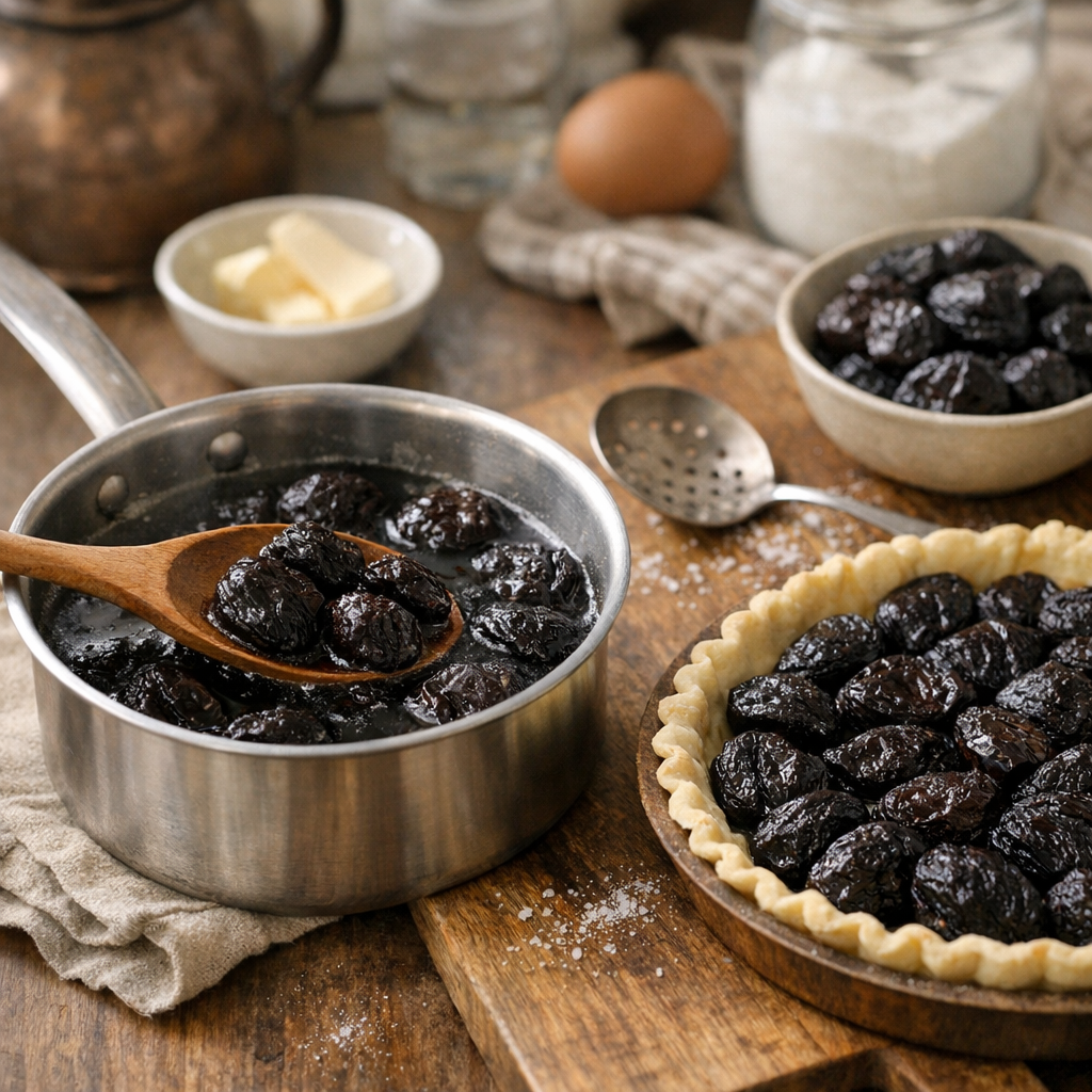 Faire gonfler ou cuire les pruneaux sans détremper la tarte