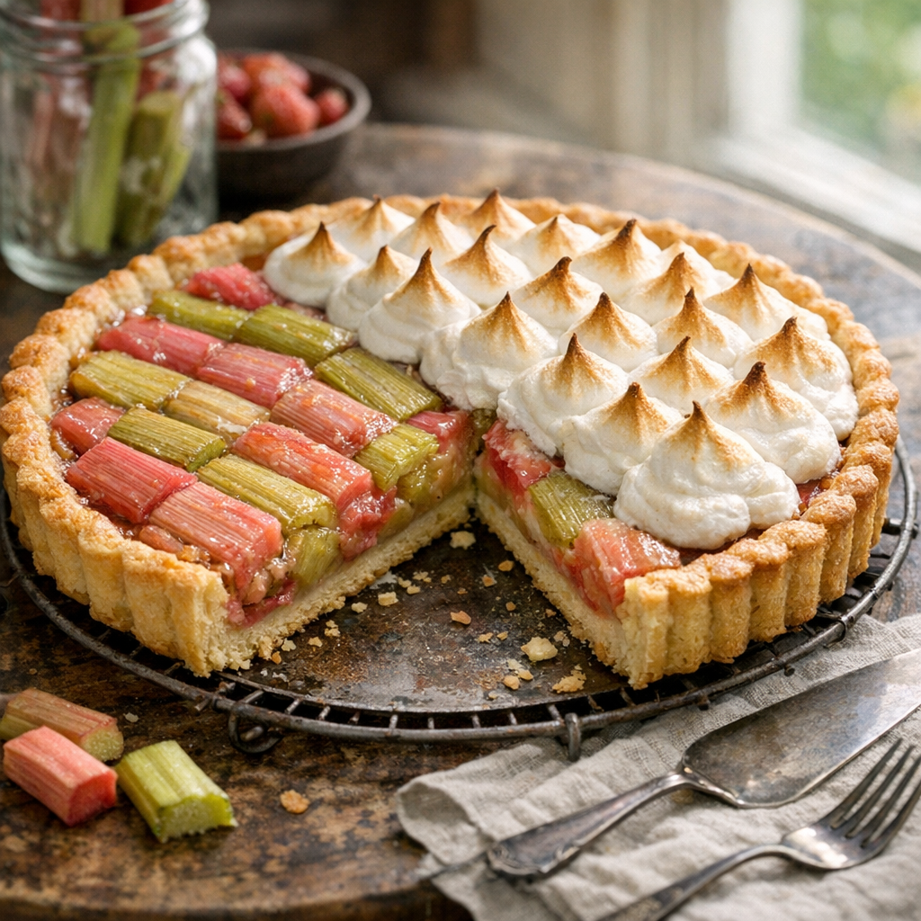 Une véritable Tarte à la rhubarbe se joue à l’équilibre