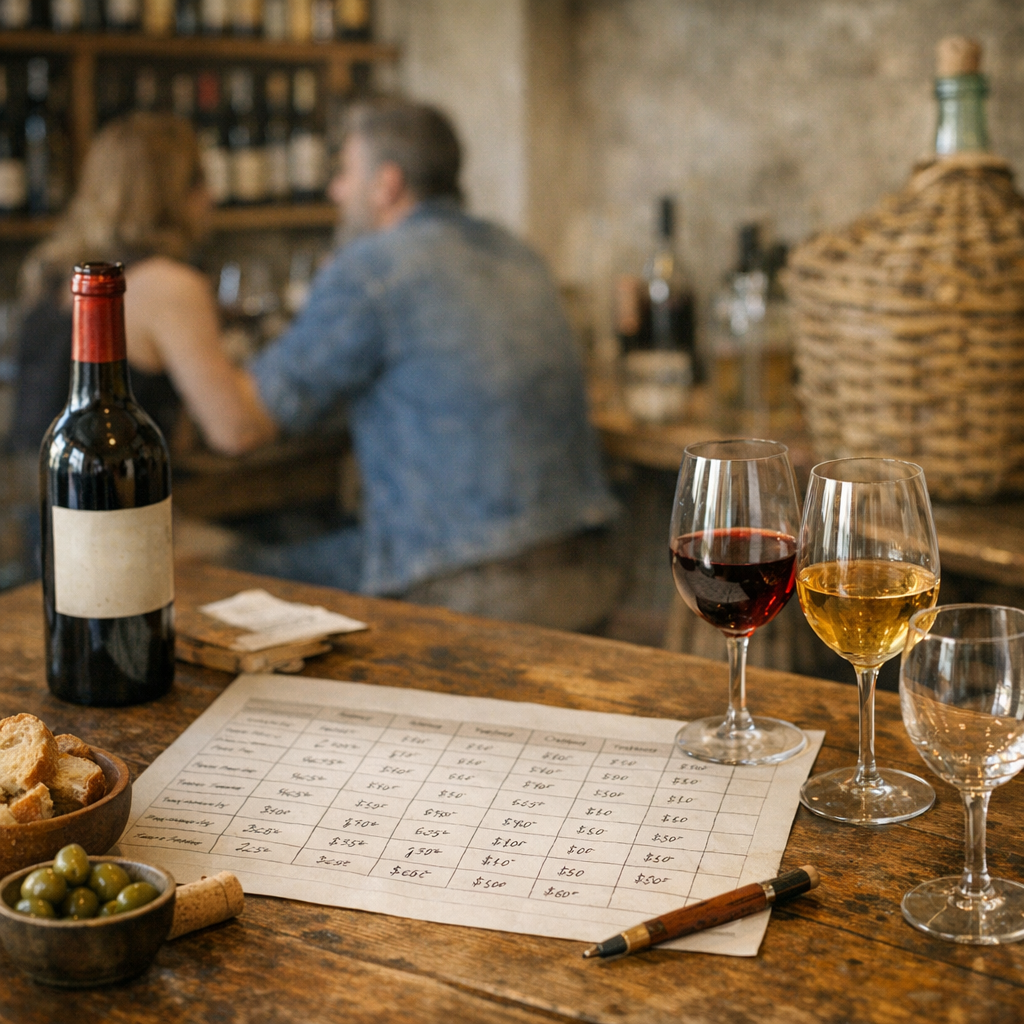 Prix du vin naturel à Lyon : tableau comparatif à sourcer